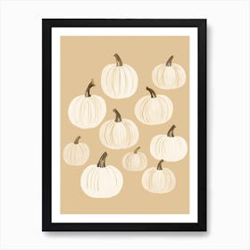 Neutral Scandi Pumpkin Illustration 1 Art Print