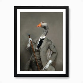 Jay The Grey Goose Pet Portraits Art Print