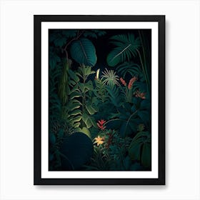 Jungle Night 4 Botanicals Art Print