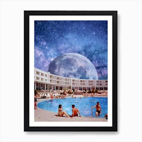Galactic Pool Hotel Art Print