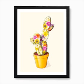 Floral Cactus 1 Art Print