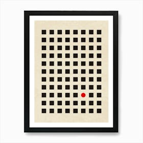 Minimalist Grid with Red Accent Design Poster