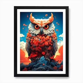 Owl Intricate Art Art Print