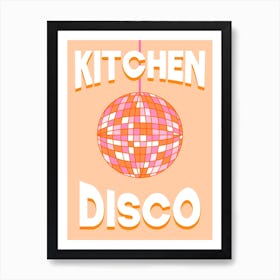 Kitchen Disco Pink and Orange Mirrorball Art Print