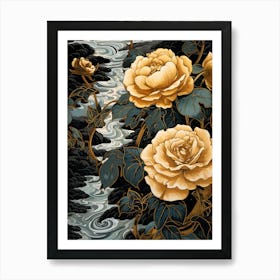 Roses In Water Art Print