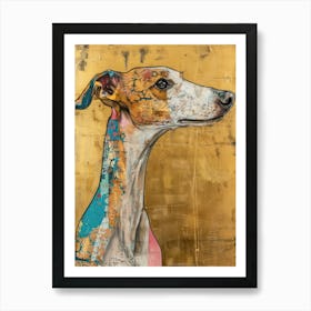 Dog Gold Effect Collage 2 Art Print