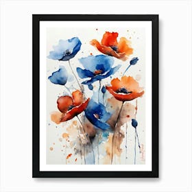 Wonderful Poppy Flowers Minimalism Art Print