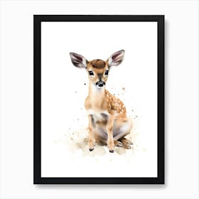 Fawn Watercolour Nursery 8 Art Print