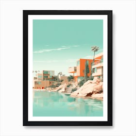 Abstract Illustration Of St Pete Beach Florida Orange Hues 4 Art Print