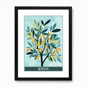 Banyan Tree Flat Illustration 3 Poster Art Print