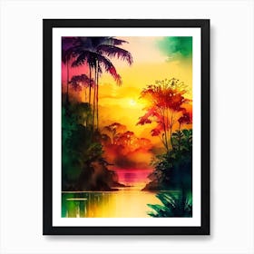 The Amazon Rainforest Watercolour 2 Art Print