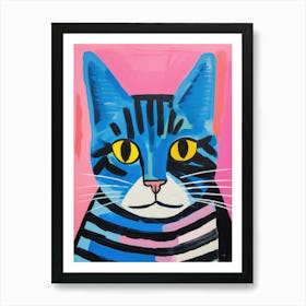 Blue Cat 3 Art Print