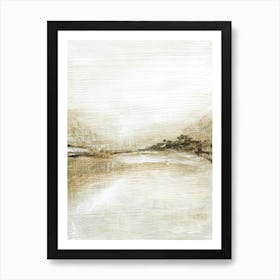 Outlook - Neutral Earth Tone Abstract Landscape Painting Art Print