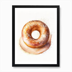 Cinnamon Sugar Donut Cute Neon 3 Art Print