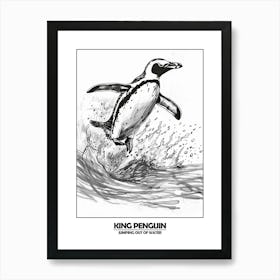 Penguin Jumping Out Of Water Poster 6 Art Print