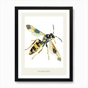 Colourful Insect Illustration Yellowjacket 16 Poster Art Print