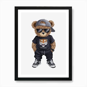 Hip Hop Teddy Bear Art Print