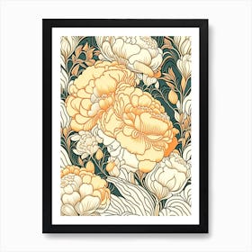 Eden S Perfume Peonies Orange 1 Drawing Art Print