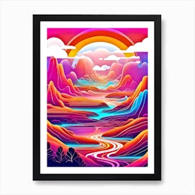 Rainbow Landscape Art Print