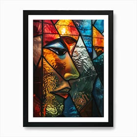 Profile in Stained Glass Art Print