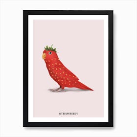Strawbirdy Red & Pink Art Print