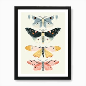 Colourful Insect Illustration Moth 28 Art Print