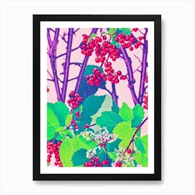 Redcurrant 1 Risograph Retro Poster Fruit Art Print