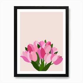 Fresh Tulips - Pink Flowers Art Print