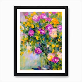 Queen Anne'S Lace Floral Abstract Block Colour 2 1 Flower Art Print