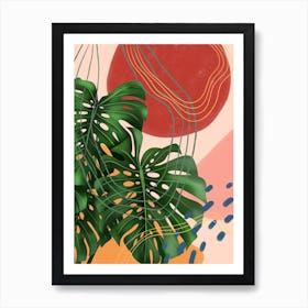 Abstract Monstera Deliciosa 1 Art Print