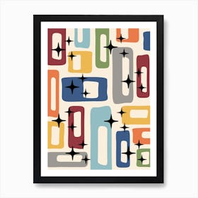 Retro Mid Mod Abstraction 1 Art Print