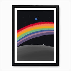 Rainbow Over The Moon Art Print