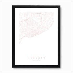 Toronto Canada Light Pink Minimal Street Map Art Print
