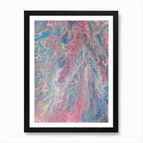 Pink And Blue Abstract Painting Art Print