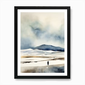 Abstract Watercolor Landscape Solitary Figure 6 Art Print