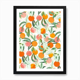 Orange Scatter Fruit Art Print
