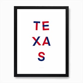 Texas State Flag Colours Art Print