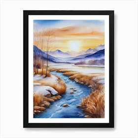 Winter Landscape Painting 14 Art Print