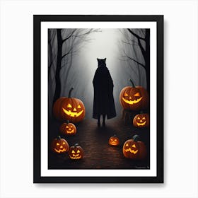 Witch With Pumpkins 4 Art Print