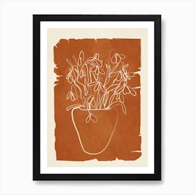 Minimal Sketch Flowers Art 1 Art Print