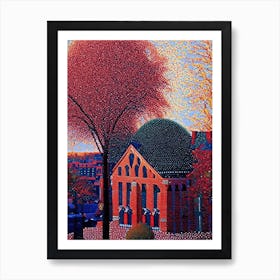 Norman, City Us  Pointillism Art Print