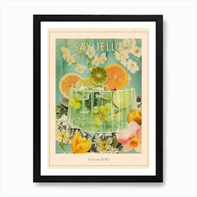 Green Jelly Retro Collage 1 Poster Art Print