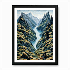 River In The Mountains Art Print