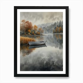 Boat On The Lake 2 Art Print