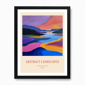 Colourful Abstract Abisko National Park Sweden 2 Poster Art Print