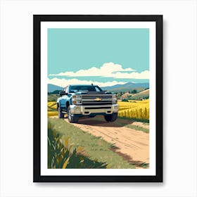 A Chevrolet Silverado In The Tuscany Italy Illustration 3 Art Print