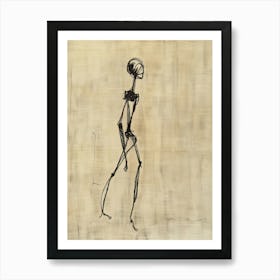 Skeleton Walking Art Print