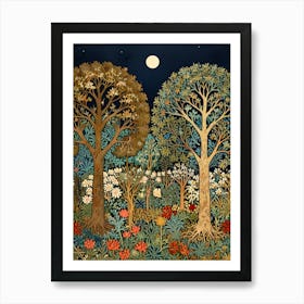 William Morris Moonlight In The Forest 158 Art Print