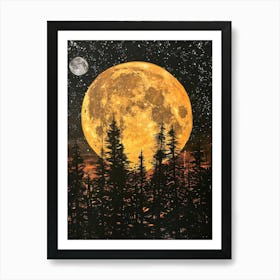 Full Moon In The Forest 7 Art Print