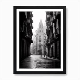 Barcelona, Spain, Mediterranean Black And White Photography Analogue 3 Art Print